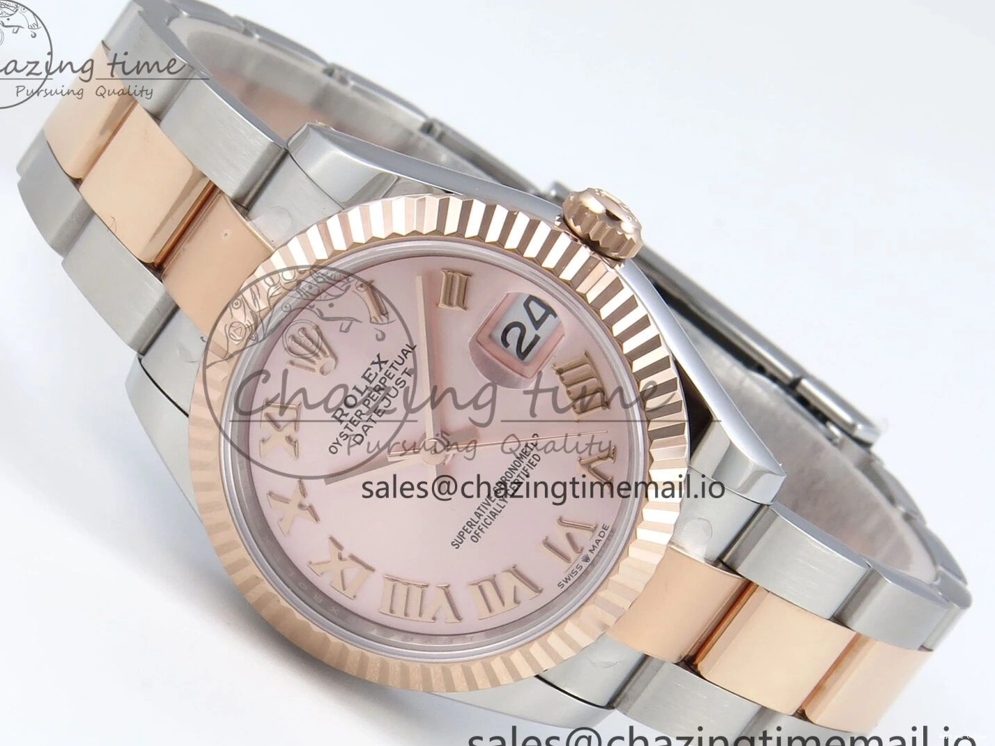 0117 Packable DateJust 31 278271 ARF 1:1 Best Edition 904L Steel RG Roman Dial on SS RG Oyster Bracelet ETA 524